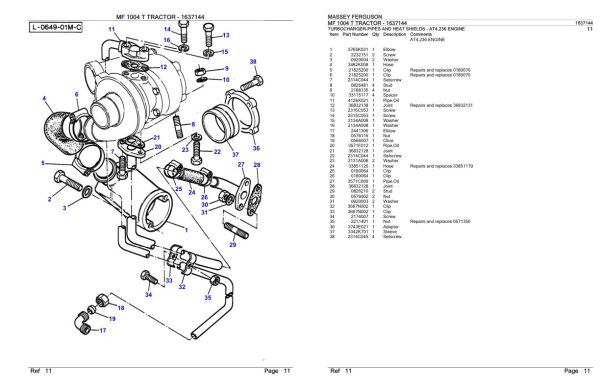 Massey Ferguson MF 1004 T Tractor Parts Catalog 1637144 2