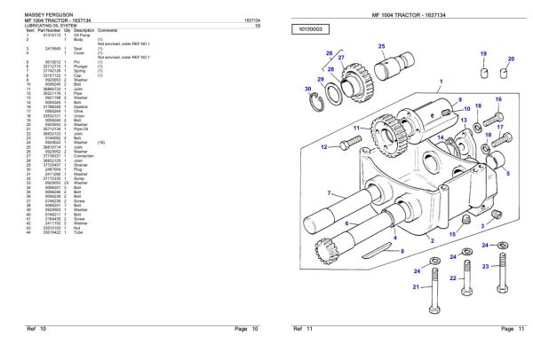 Massey Ferguson MF 1004 Tractor Parts Catalog 1637134 1