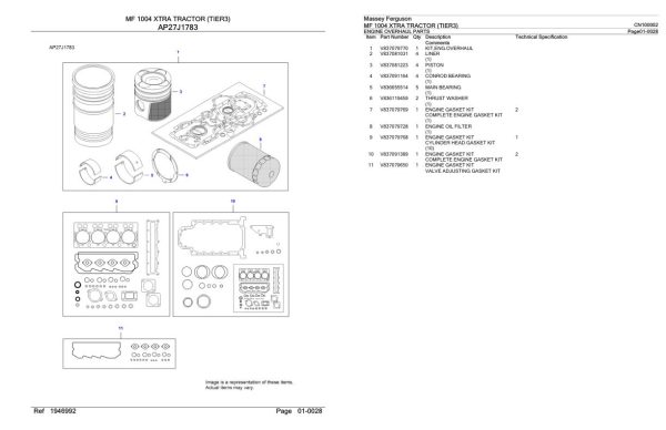 Massey Ferguson MF 1004 XTRA Tractor Parts Catalog CN100002 2
