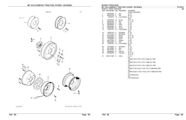 Massey Ferguson MF 1010 Compact Tractor Hydro Parts Catalog 651563EA 2