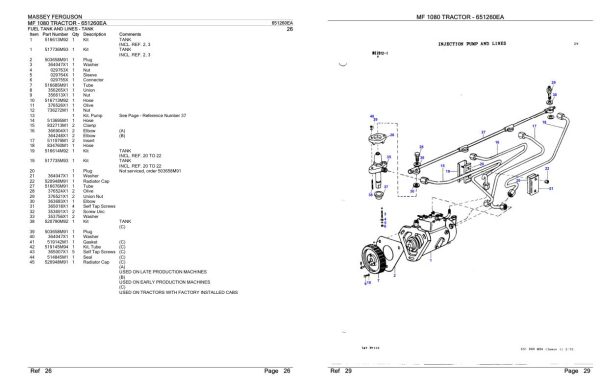 Massey Ferguson MF 1080 Tractor Parts Catalog 651260EA 2