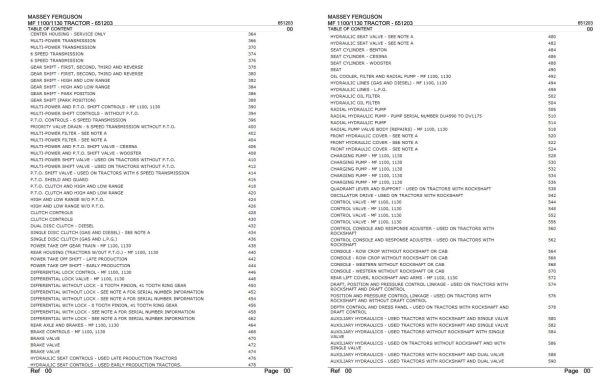 Massey Ferguson MF 1100 1130 Tractor Parts Catalog 651203 2