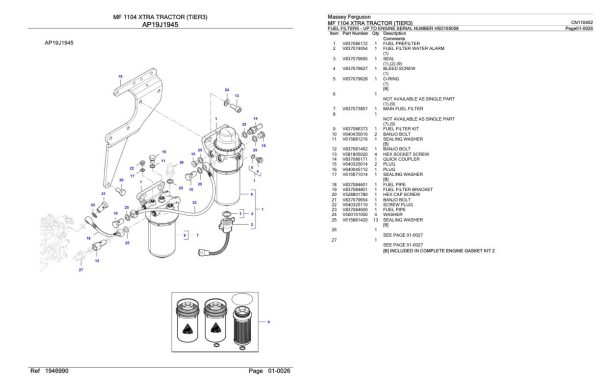 Massey Ferguson MF 1104 XTRA Tractor Parts Catalog CN110402 2
