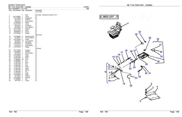 Massey Ferguson MF 1134 Tractor Parts Catalog 1425962 2