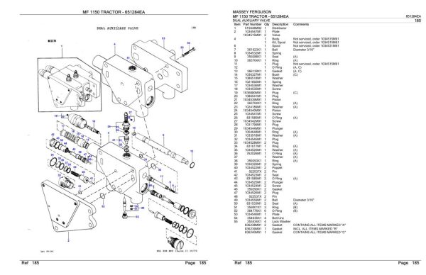 Massey Ferguson MF 1150 Tractor Parts Catalog 651284EA 2