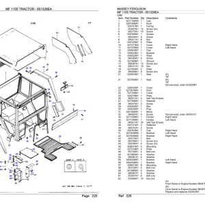 Massey Ferguson MF 1155 Tractor Parts Catalog 651328EA 1