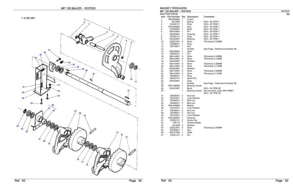 Massey Ferguson MF 120 Baler Parts Catalog 1637033 2