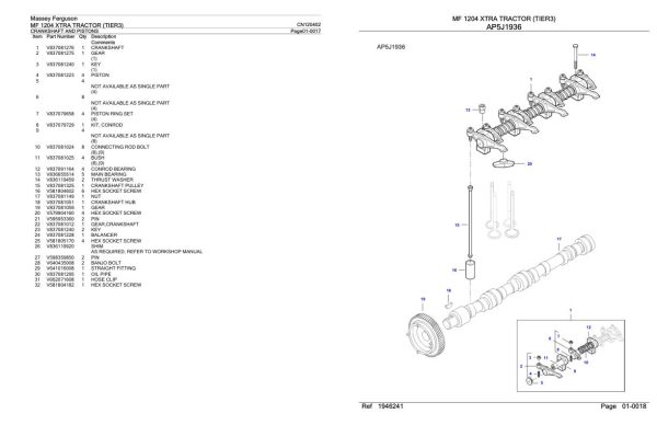 Massey Ferguson MF 1204 XTRA Tractor Parts Catalog CN120402 2