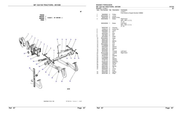 Massey Ferguson MF 122 130 Tractor Parts Catalog 957208 2