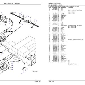 Massey Ferguson MF 124 Baler Parts Catalog 1637031 1