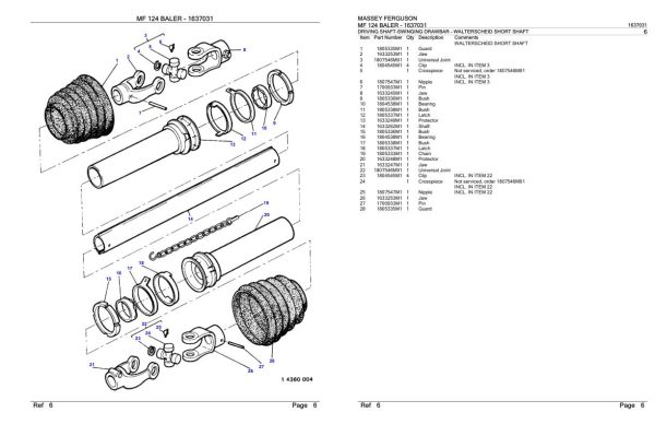 Massey Ferguson MF 124 Baler Parts Catalog 1637031 2