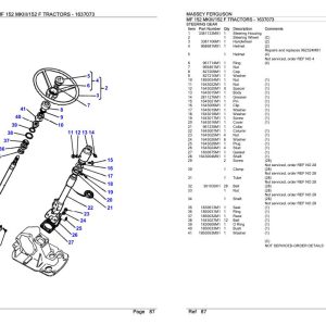 Massey Ferguson MF 152 MKIII 152 F Tractor Parts Catalog 1637073 1