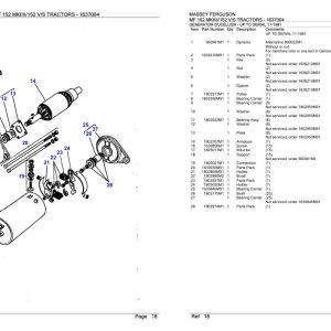 Massey Ferguson MF 152 MKIIII 152 V S Tractor Parts Catalog 1637004 1