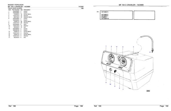 Massey Ferguson MF 154 C Crawler Parts Catalog 1423889 2