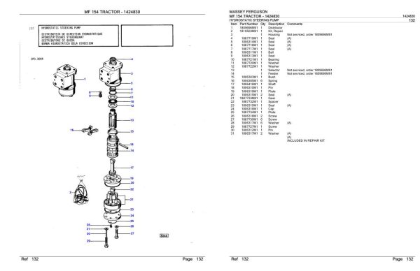 Massey Ferguson MF 154 Tractor Parts Catalog 1424830 1