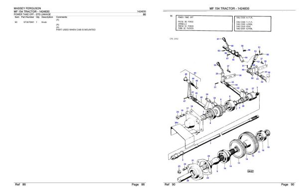 Massey Ferguson MF 154 Tractor Parts Catalog 1424830 2