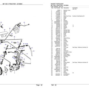 Massey Ferguson MF 154 V Tractor Parts Catalog 3310904 1