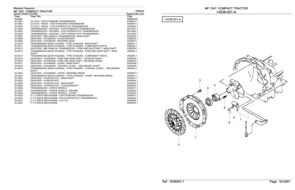 Massey Ferguson MF 1547 Compact Tractor Parts Catalog 3906062 1