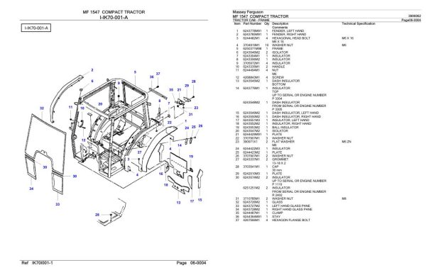 Massey Ferguson MF 1547 Compact Tractor Parts Catalog 3906062 2