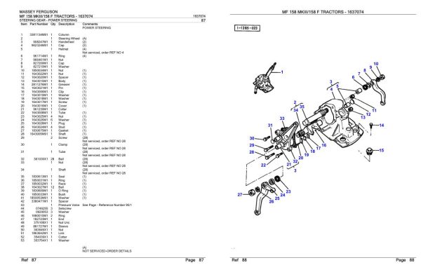 Massey Ferguson MF 158 MKIII 158 F Tractor Parts Catalog 1637074 1