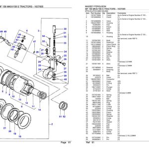 Massey Ferguson MF 158 MKIII 158 S Tractor Parts Catalog 1637005 1