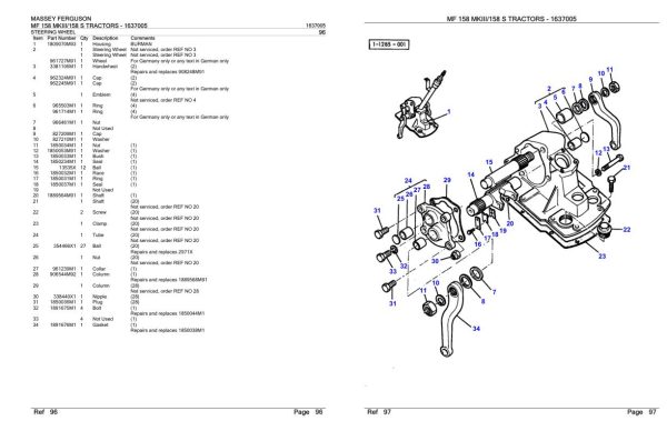 Massey Ferguson MF 158 MKIII 158 S Tractor Parts Catalog 1637005 2