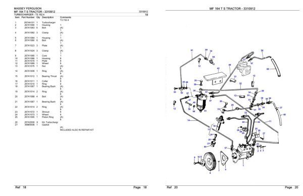 Massey Ferguson MF 164 T S Tractor Parts Catalog 3310912 1