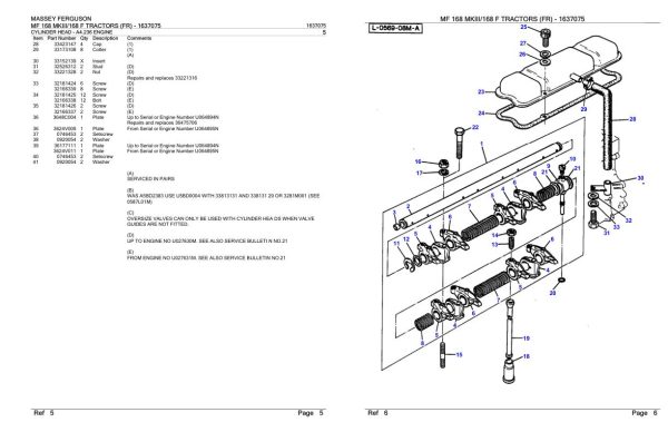 Massey Ferguson MF 168 MKIII 168 F Tractor FR Parts Catalog 1637075 2