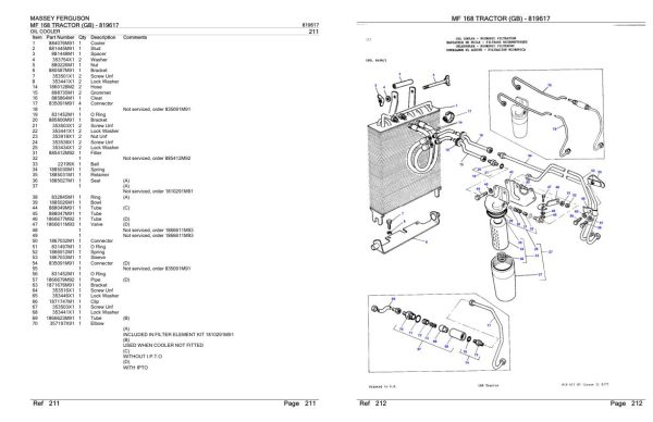 Massey Ferguson MF 168 Tractor Parts Catalog 819617 2