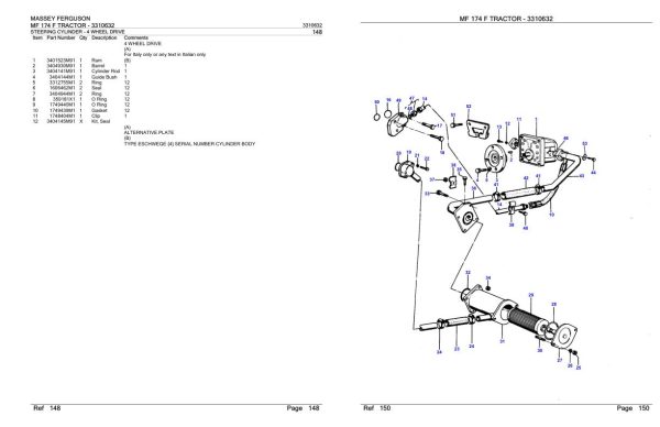 Massey Ferguson MF 174 F Tractor Parts Catalog 3310632 2