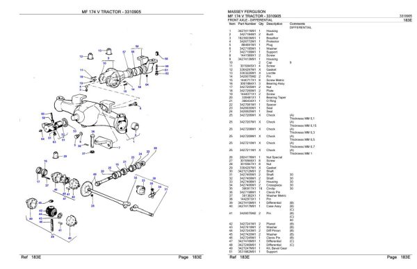Massey Ferguson MF 174 V Tractor Parts Catalog 3310905 2
