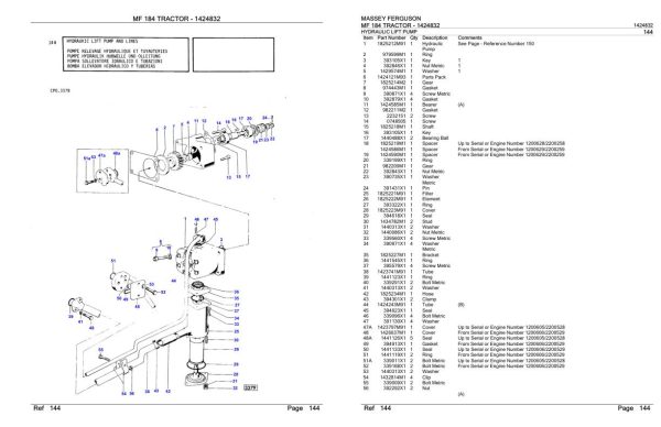 Massey Ferguson MF 184 Tractor Parts Catalog 1424832 2