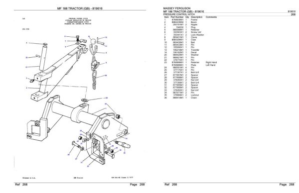 Massey Ferguson MF 188 Tractor Parts Catalog 819616 2