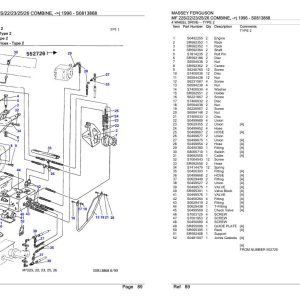 Massey Ferguson MF 22S 22 23 25 26 Combine 1996 Parts Catalog S0813868 1