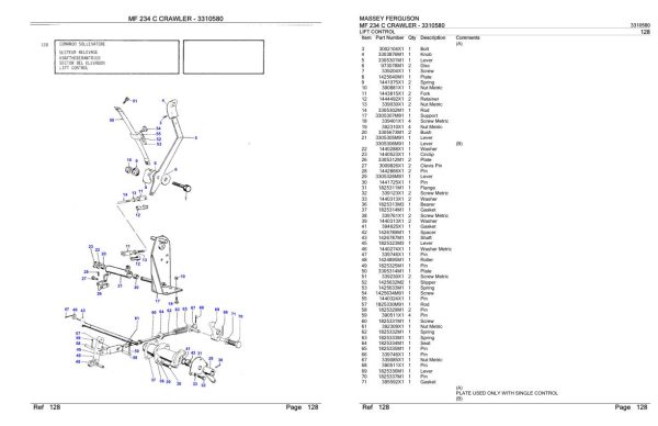 Massey Ferguson MF 234 C Crawler Parts Catalog 3310580 1