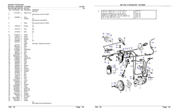 Massey Ferguson MF 234 C Crawler Parts Catalog 3310580 2