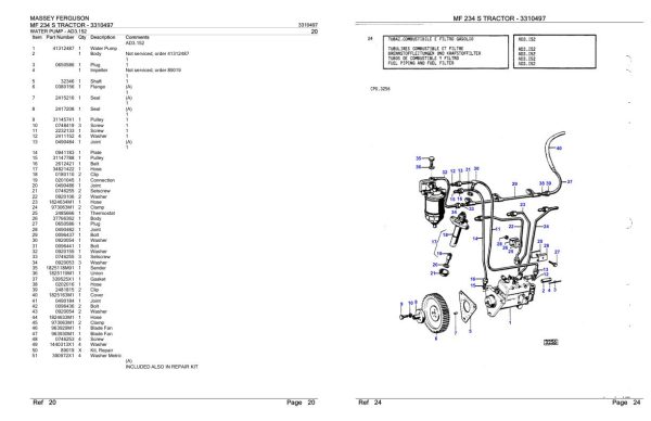 Massey Ferguson MF 234 S Tractor Parts Catalog 3310497 1