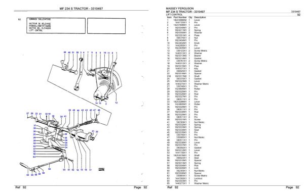 Massey Ferguson MF 234 S Tractor Parts Catalog 3310497 2