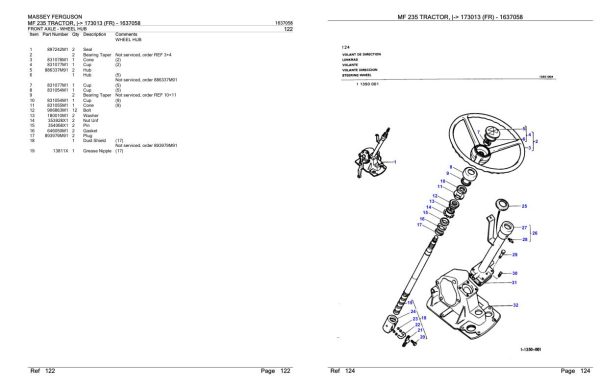 Massey Ferguson MF 235 Tractor Parts Catalog 1637058 1