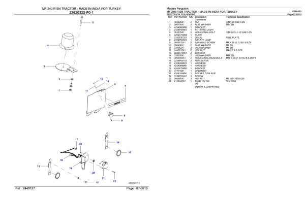 Massey Ferguson MF 240 R Tractor Parts Catalog 6246453 1