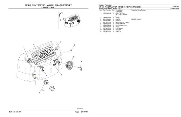 Massey Ferguson MF 240 R Tractor Parts Catalog 6246453 2