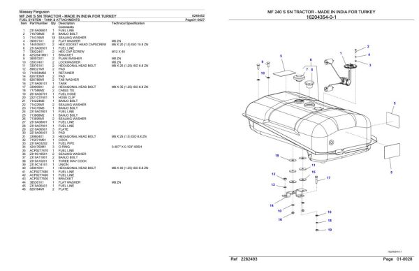Massey Ferguson MF 240 S Tractor Parts Catalog 6246452 1