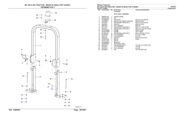 Massey Ferguson MF 240 S Tractor Parts Catalog 6246452 2