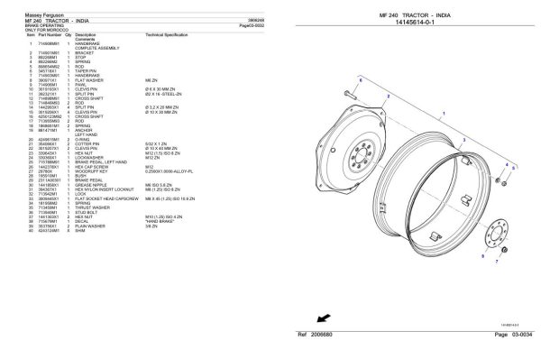 Massey Ferguson MF 240 Tractor Parts Catalog 3906248 2
