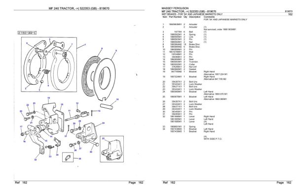 Massey Ferguson MF 240 Tractor Parts Catalog 819670 2