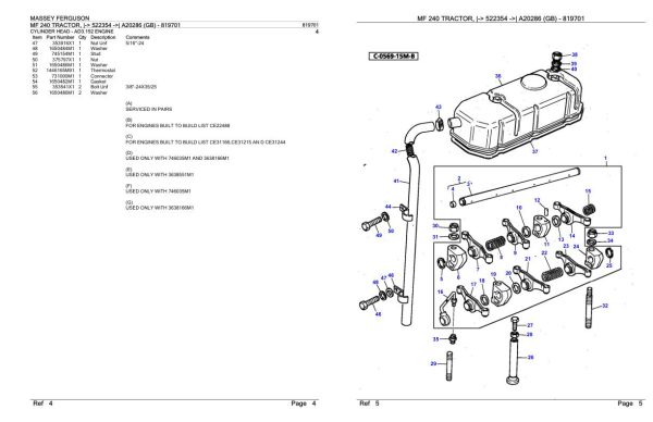 Massey Ferguson MF 240 Tractor Parts Catalog 819701 2
