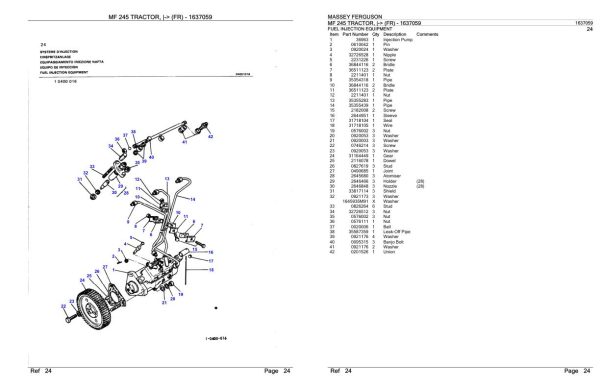 Massey Ferguson MF 245 Tractor Parts Catalog 1637059 2