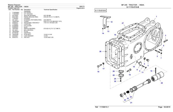 Massey Ferguson MF 245 Tractor Parts Catalog 3906170 1