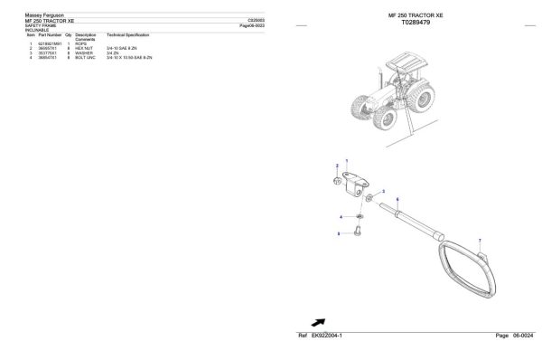 Massey Ferguson MF 250 Tractor Parts Catalog C025003 2