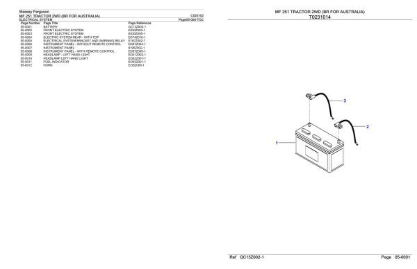 Massey Ferguson MF 251 Tractor Parts Catalog C025102 2